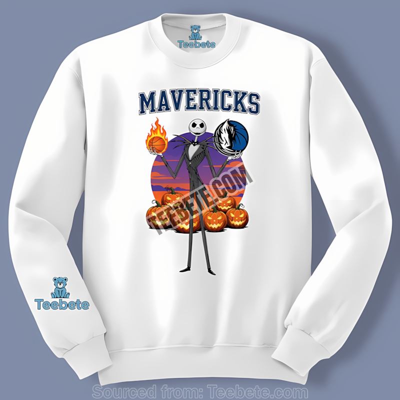 Jack Skellington Dallas Mavericks Halloween Crewneck Long Sleeve Jack Skellington Dallas Mavericks Halloween Crewneck Long Sleeve