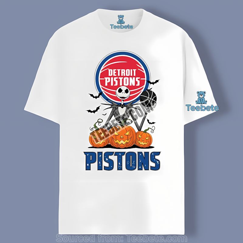 Jack Skellington Detroit Pistons Halloween Pumpkin Mens Tshirt