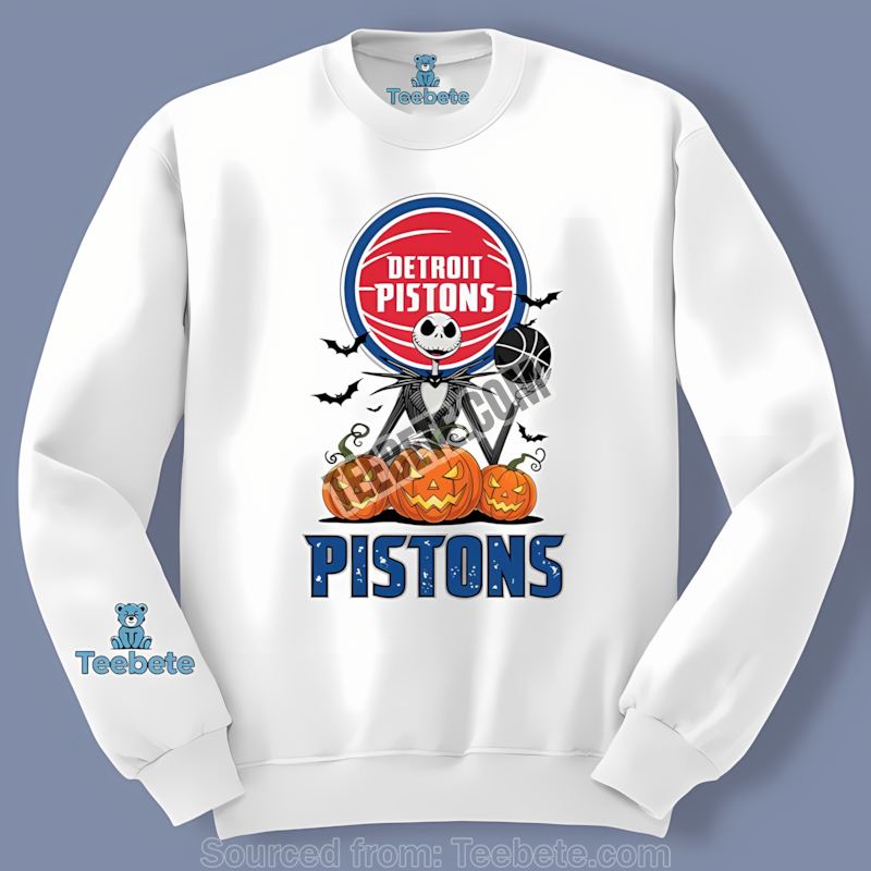 Jack Skellington Detroit Pistons Halloween Pumpkin Mens Long Sleeve Jack Skellington Detroit Pistons Halloween Pumpkin Mens Long Sleeve