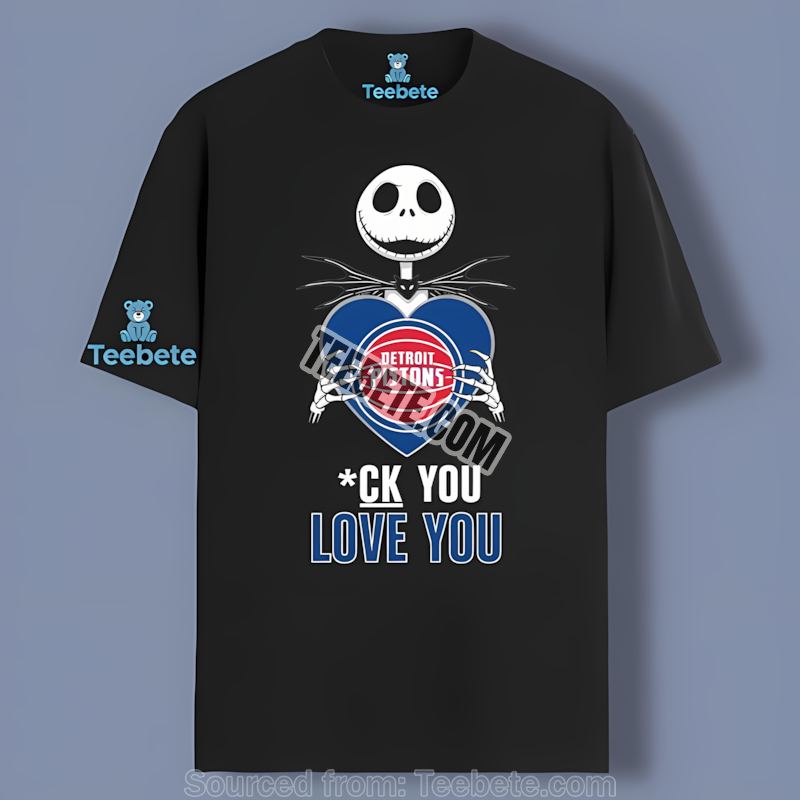 Jack Skellington Detroit Pistons Heart Color Shirt