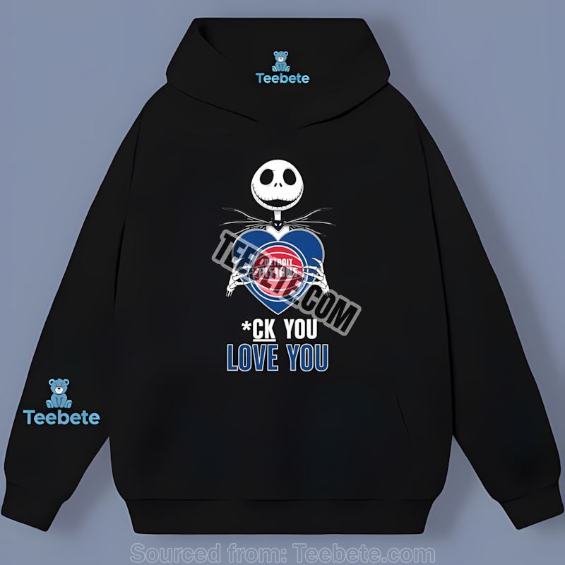 Jack Skellington Detroit Pistons Heart Color Hoodie Jack Skellington Detroit Pistons Heart Color Hoodie