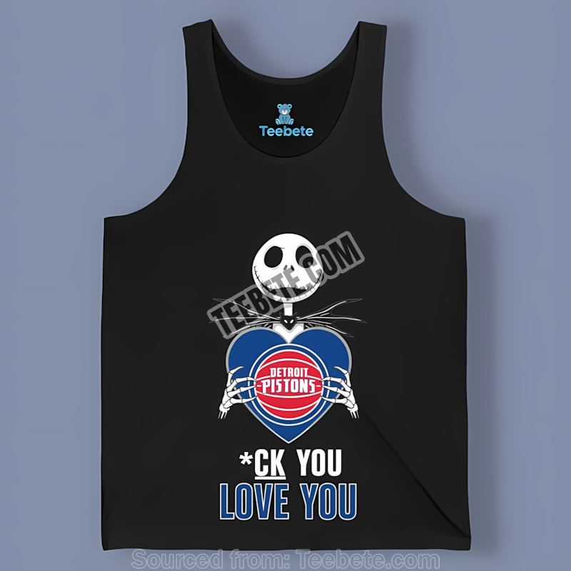 Jack Skellington Detroit Pistons Heart Color Tanktop Jack Skellington Detroit Pistons Heart Color Tanktop