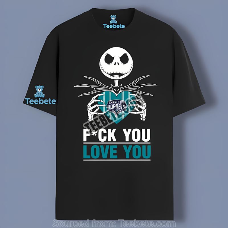 Jack Skellington Holds Charlotte Hornets Heart Shirt