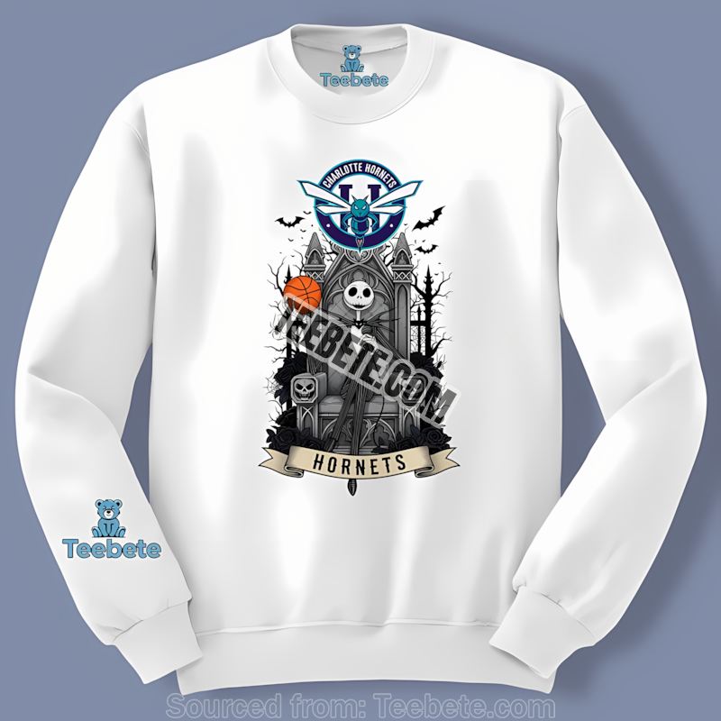Jack Skellington Rules Charlotte Hornets Throne Long Sleeve Jack Skellington Rules Charlotte Hornets Throne Long Sleeve