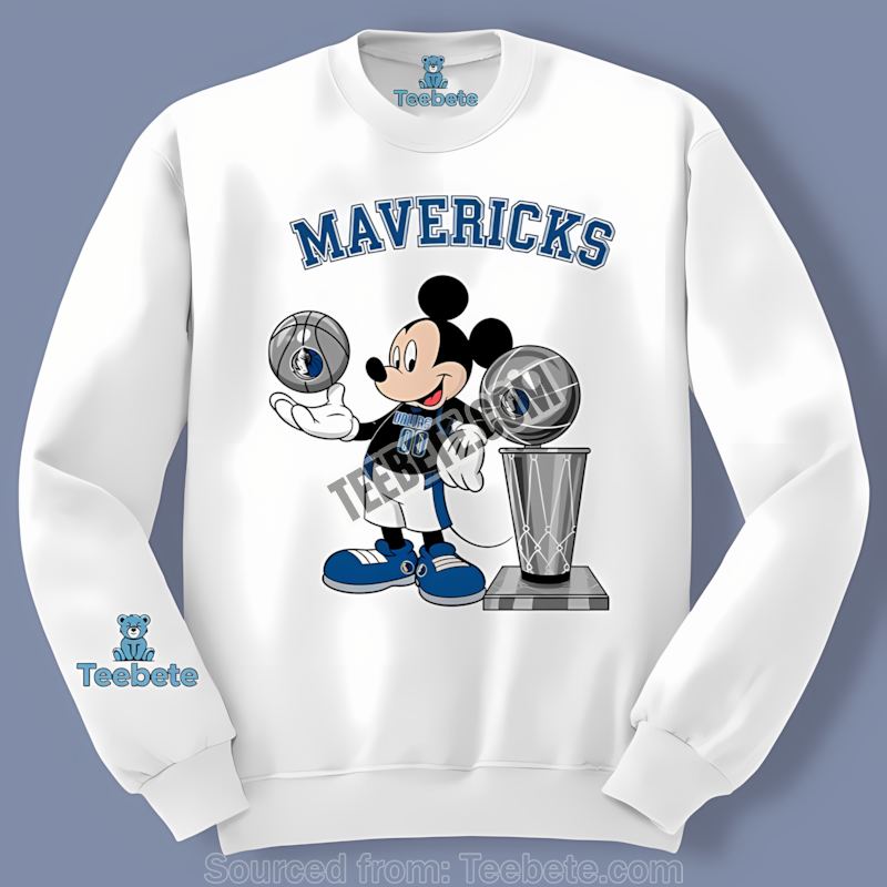 Mickey Basketball Bat Dallas Mavericks Cartoon Retro Long Sleeve Mickey Basketball Bat Dallas Mavericks Cartoon Retro Long Sleeve