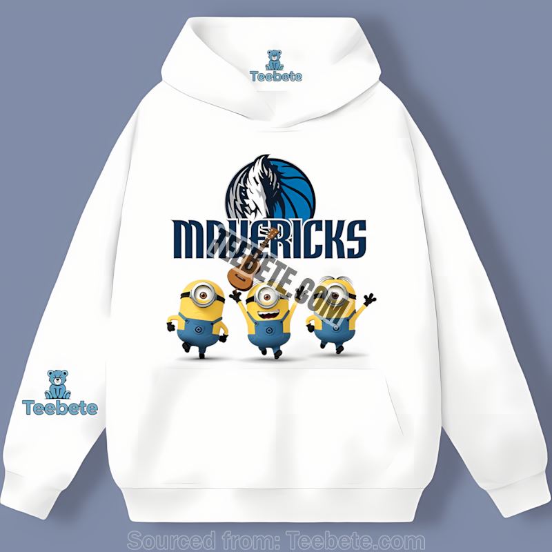 Minions Dallas Mavericks Printed Hoodie Minions Dallas Mavericks Printed Hoodie