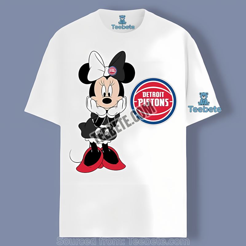 Minnie Mouse Detroit Pistons Cute Short Sleeve Shirt