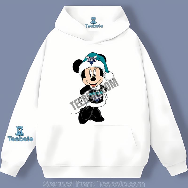 Minnie Mouse Joins Charlotte Hornets Christmas Hoodie Minnie Mouse Joins Charlotte Hornets Christmas Hoodie