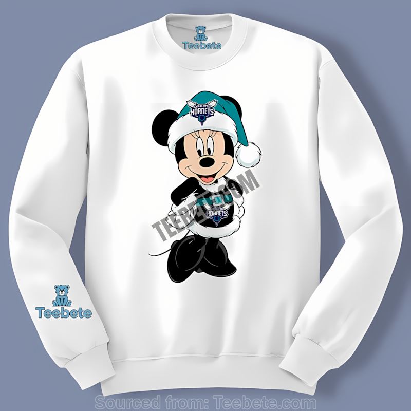 Minnie Mouse Joins Charlotte Hornets Christmas Long Sleeve Minnie Mouse Joins Charlotte Hornets Christmas Long Sleeve