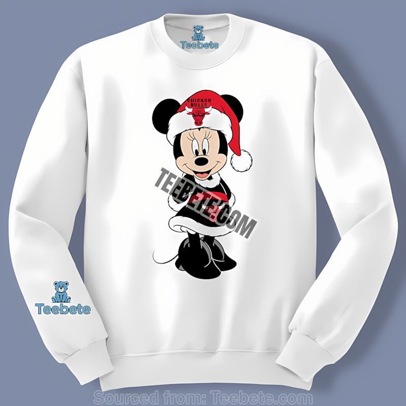 Minnie Mouse Wears Bulls For Christmas Long Sleeve Minnie Mouse Wears Bulls For Christmas Long Sleeve