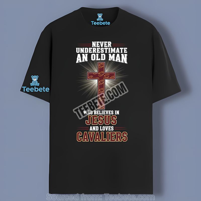 Never Underestimate An Old Man Cleveland Cavaliers Adults Shirt
