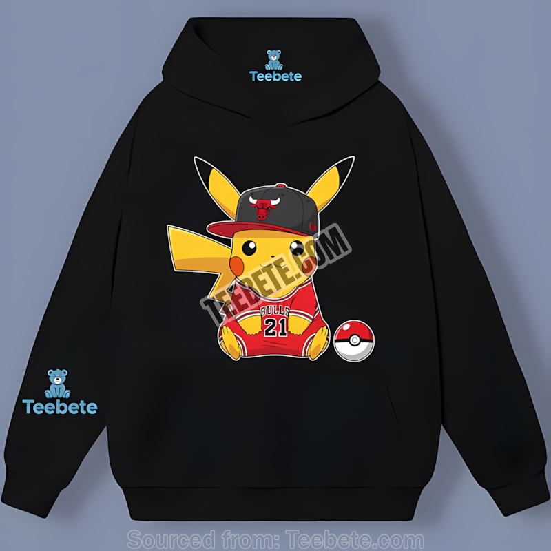Pikachu Shows Off Chicago Bulls Hat Hoodie Pikachu Shows Off Chicago Bulls Hat Hoodie