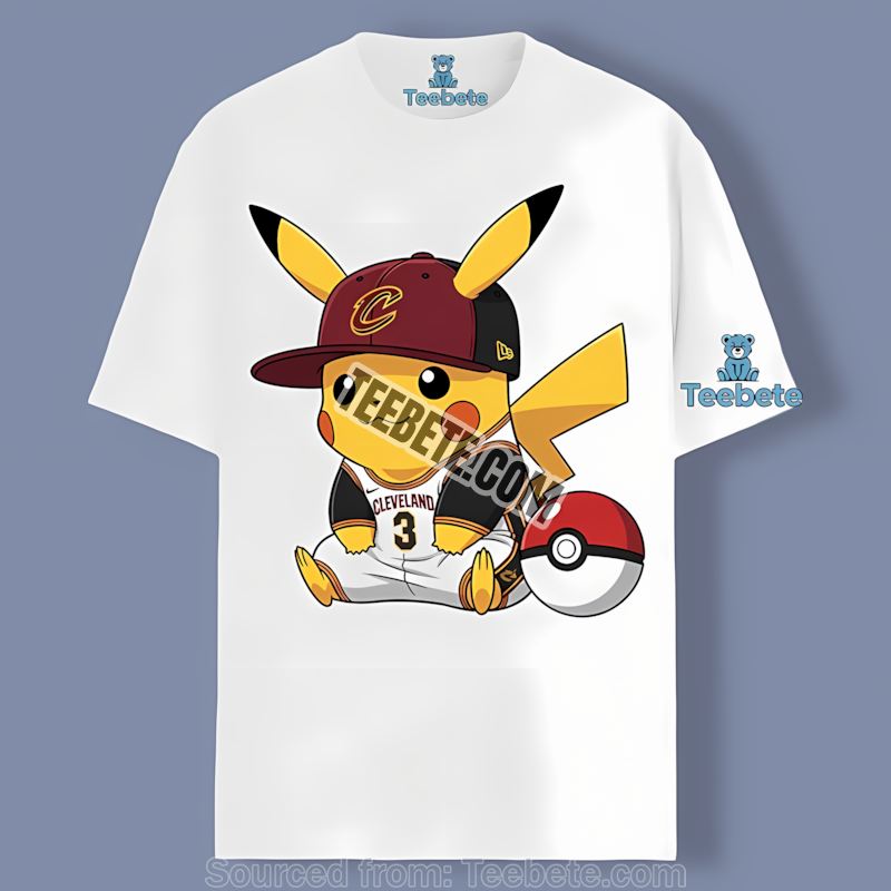 Pikachu Wearing Cleveland Cavaliers Hat Cotton Shirt
