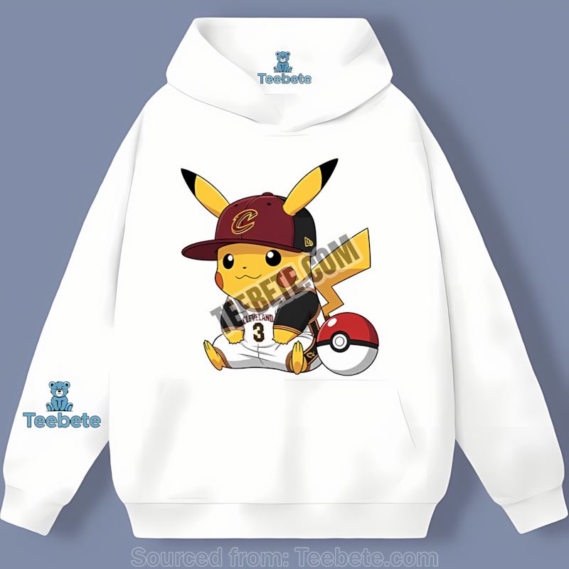 Pikachu Wearing Cleveland Cavaliers Hat Cotton Hoodie Pikachu Wearing Cleveland Cavaliers Hat Cotton Hoodie