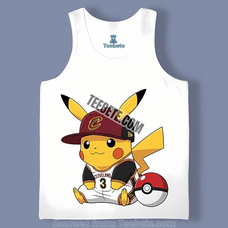 Pikachu Wearing Cleveland Cavaliers Hat Cotton Tanktop Pikachu Wearing Cleveland Cavaliers Hat Cotton Tanktop