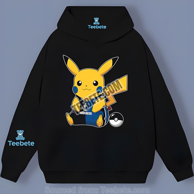 Pikachu Wearing Dallas Mavericks Hat Sports Hoodie Pikachu Wearing Dallas Mavericks Hat Sports Hoodie
