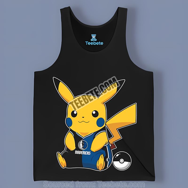 Pikachu Wearing Dallas Mavericks Hat Sports Tanktop Pikachu Wearing Dallas Mavericks Hat Sports Tanktop