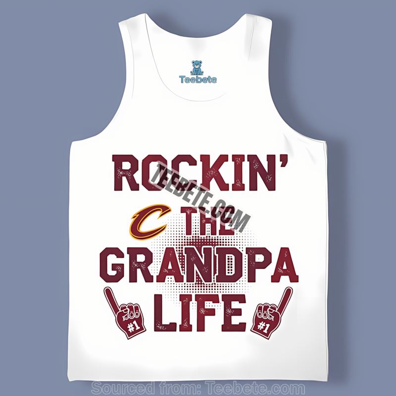Rockin The Grandpa Life Cleveland Cavaliers Cotton Tanktop Rockin The Grandpa Life Cleveland Cavaliers Cotton Tanktop