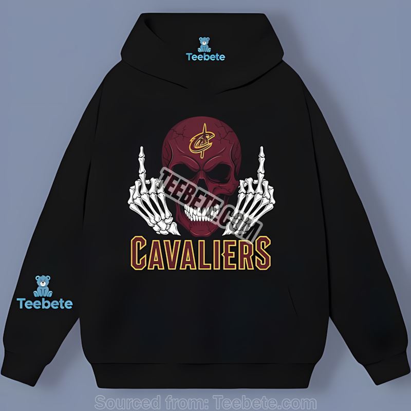 Skull Middle Finger Cleveland Cavaliers Vintage Hoodie Skull Middle Finger Cleveland Cavaliers Vintage Hoodie