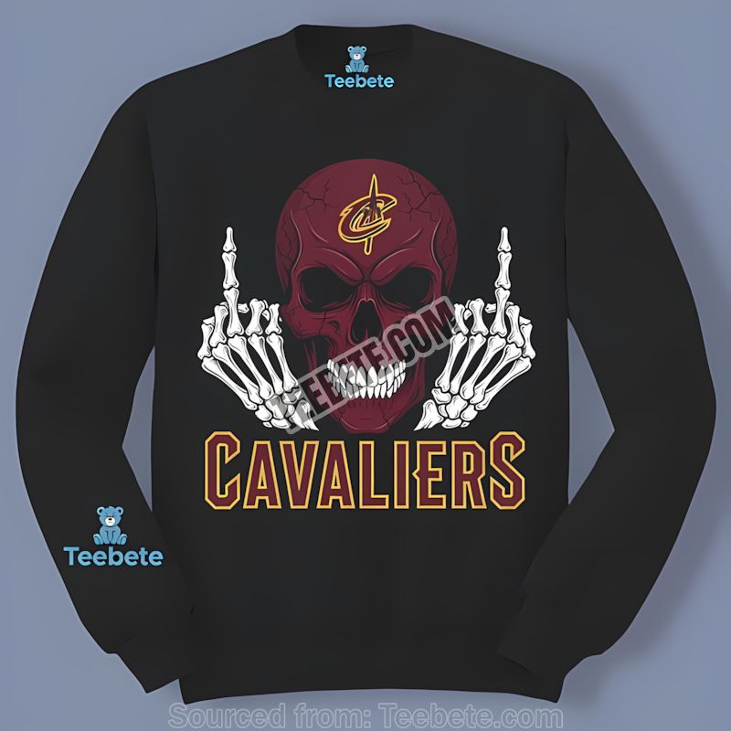 Skull Middle Finger Cleveland Cavaliers Vintage Long Sleeve Skull Middle Finger Cleveland Cavaliers Vintage Long Sleeve