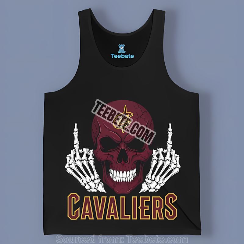 Skull Middle Finger Cleveland Cavaliers Vintage Tanktop Skull Middle Finger Cleveland Cavaliers Vintage Tanktop