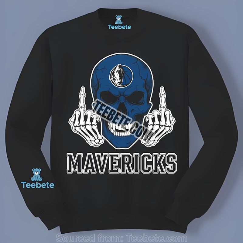 Skull Middle Finger Dallas Mavericks Regular Long Sleeve Skull Middle Finger Dallas Mavericks Regular Long Sleeve