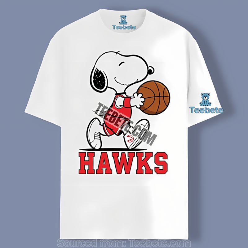 Snoopy Basketball Running Atlanta Hawks Sports Shirt