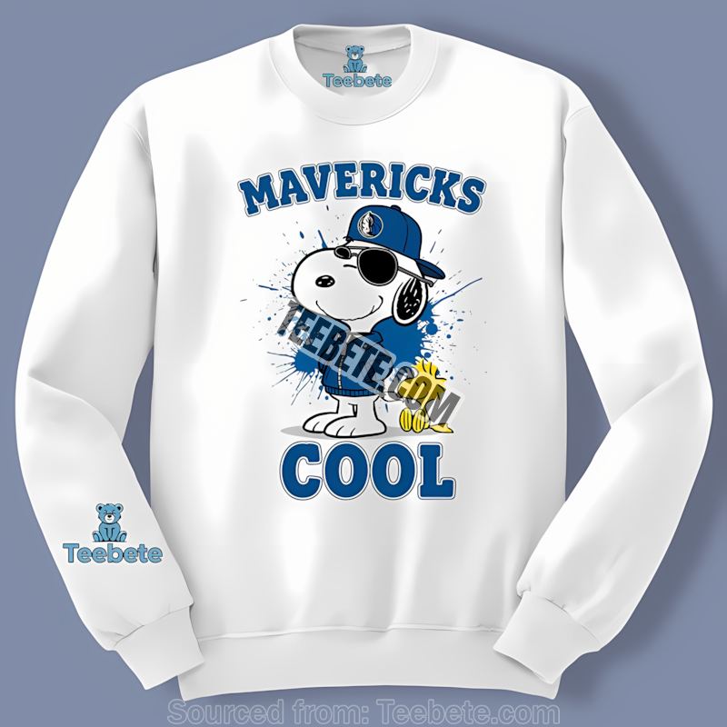 Snoopy Cool Dallas Mavericks Crewneck Long Sleeve Snoopy Cool Dallas Mavericks Crewneck Long Sleeve