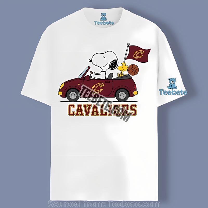 Snoopy Driving Car Cleveland Cavaliers Regular Shirt