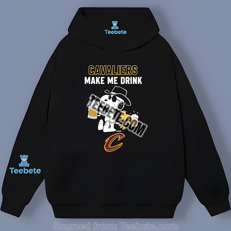 Snoopy Makes Me Drink Cleveland Cavaliers Adults Hoodie Snoopy Makes Me Drink Cleveland Cavaliers Adults Hoodie
