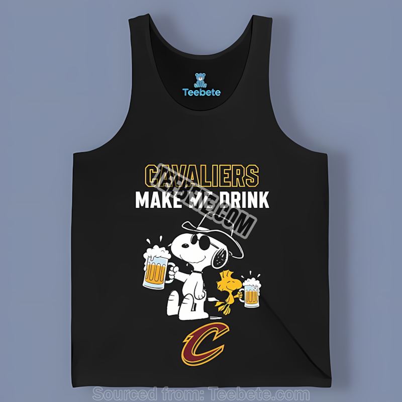 Snoopy Makes Me Drink Cleveland Cavaliers Adults Tanktop Snoopy Makes Me Drink Cleveland Cavaliers Adults Tanktop