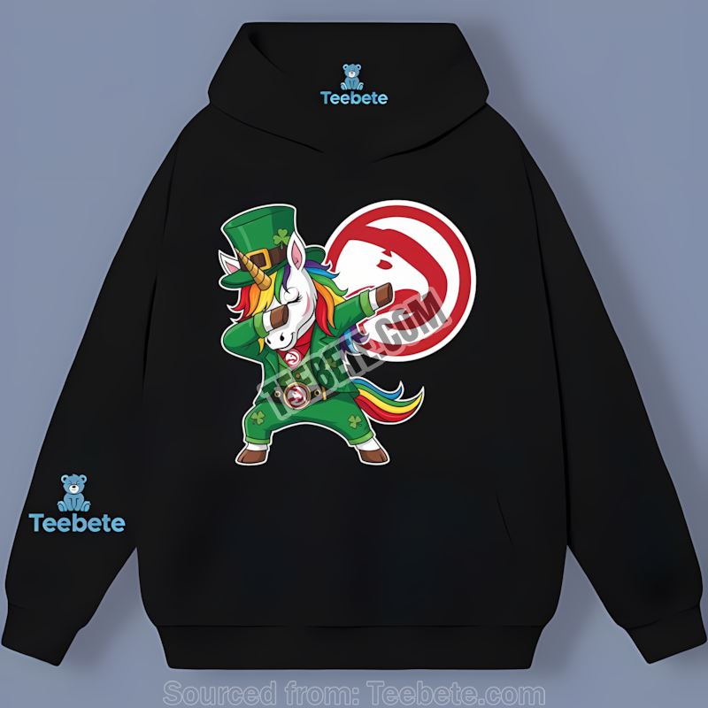 St Patricks Day Dabbing Unicorn Atlanta Hawks Adults Hoodie St Patricks Day Dabbing Unicorn Atlanta Hawks Adults Hoodie