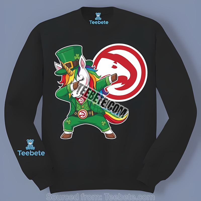 St Patricks Day Dabbing Unicorn Atlanta Hawks Adults Long Sleeve St Patricks Day Dabbing Unicorn Atlanta Hawks Adults Long Sleeve
