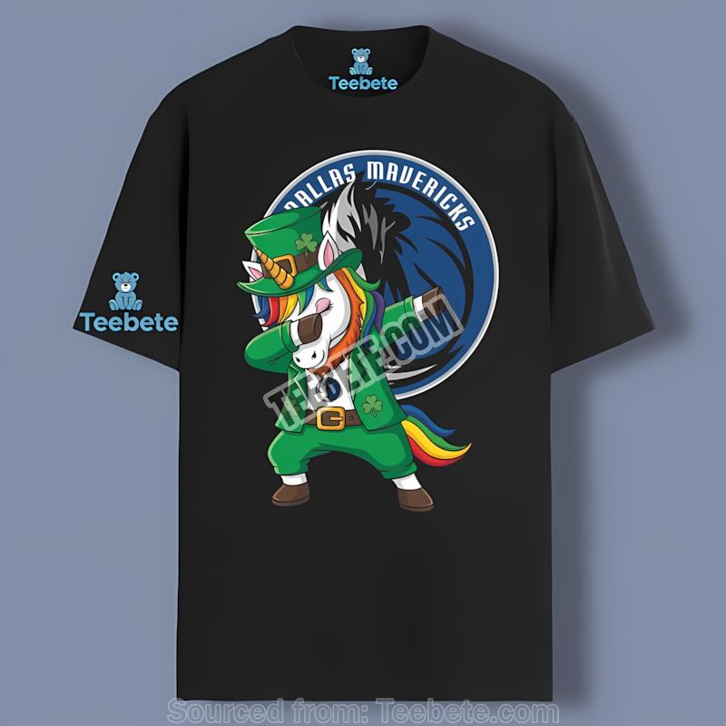St Patricks Day Vs Dabbing Unicorn Dallas Mavericks Adults Shirt