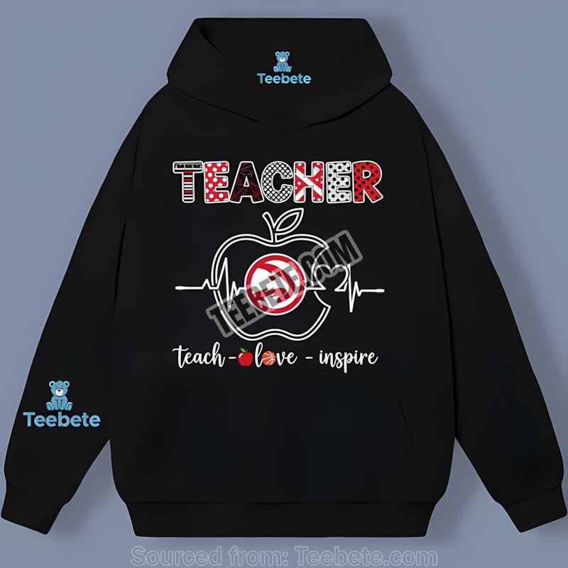 Teacher Apple Teach Love Inspire Atlanta Hawks Adults Hoodie Teacher Apple Teach Love Inspire Atlanta Hawks Adults Hoodie
