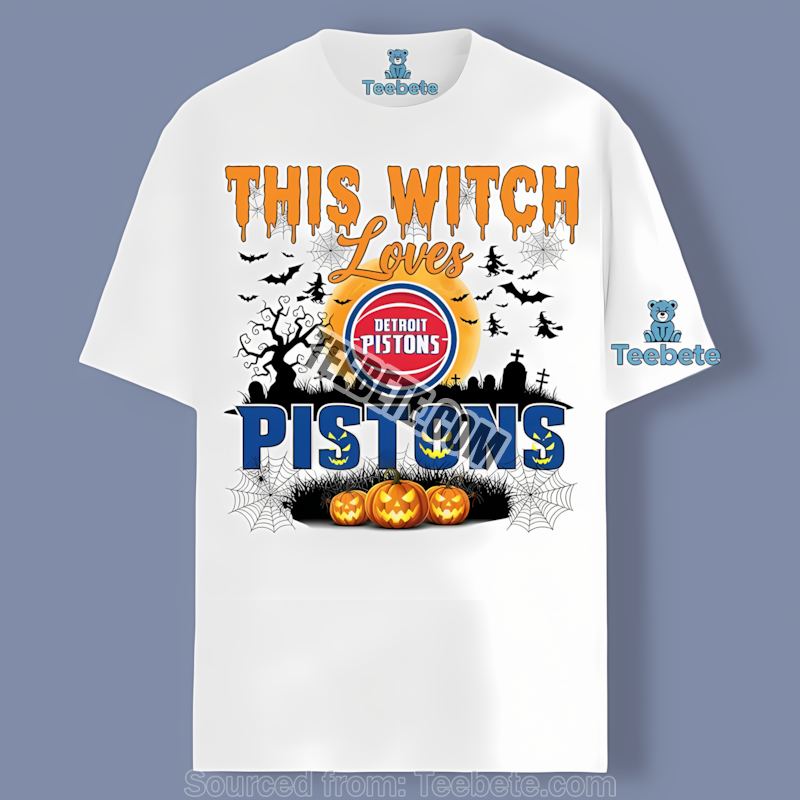This Witch Loves Detroit Pistons Halloween Shirt Printing