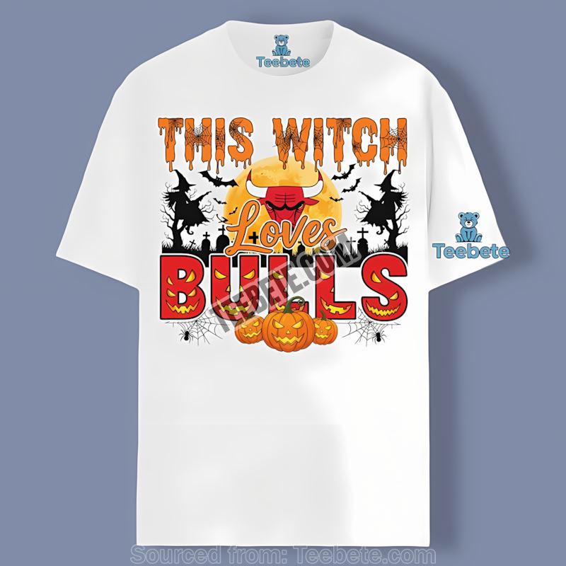 Witch Loves Her Bulls This Halloween Shirt
