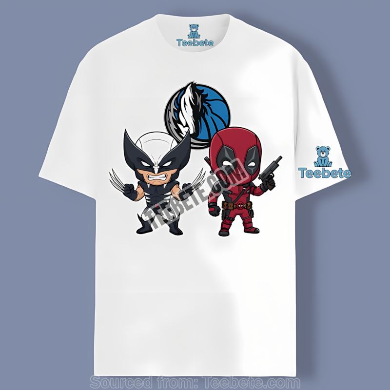 Wolverine Deadpool Superhero Dallas Mavericks Vintage Shirt