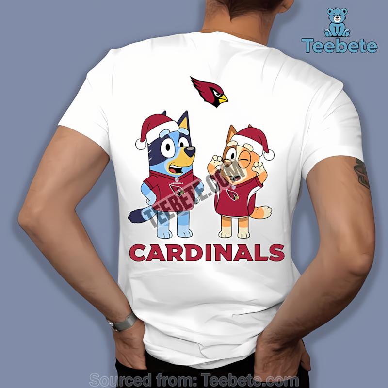 Arizona Cardinals Bluey And Bingo Christmas Shirt