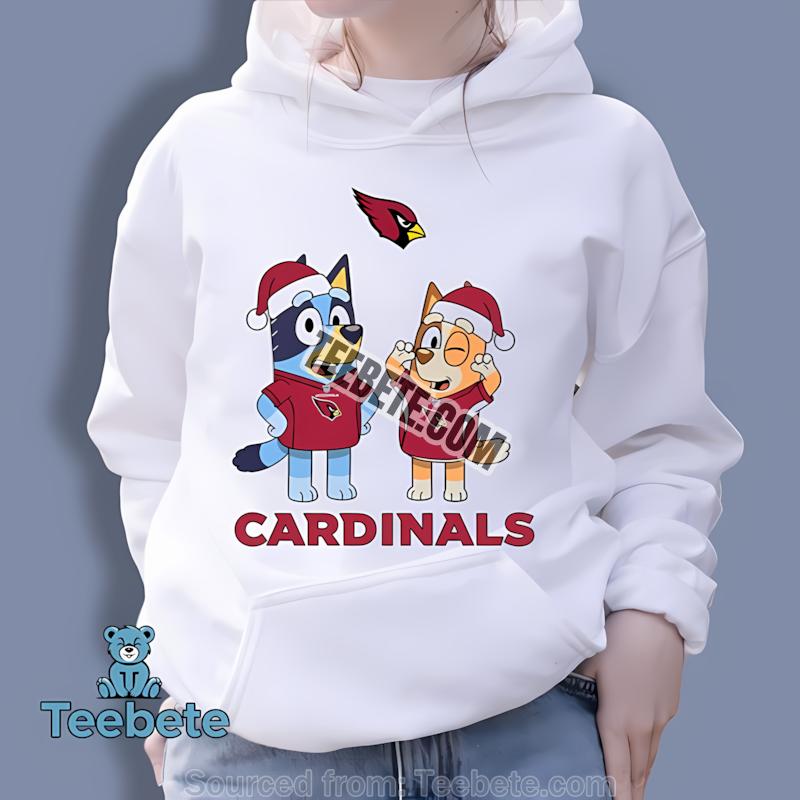 Arizona Cardinals Bluey And Bingo Christmas Hoodie Arizona Cardinals Bluey And Bingo Christmas Hoodie