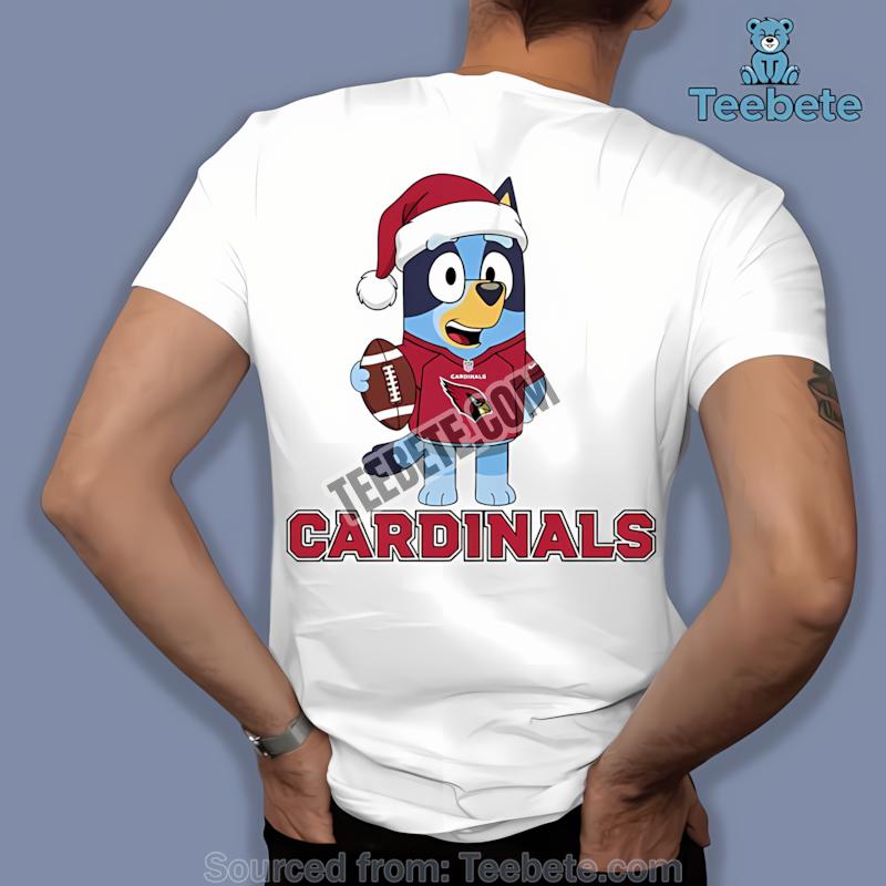 Arizona Cardinals Bluey Christmas Santa Hat Shirt