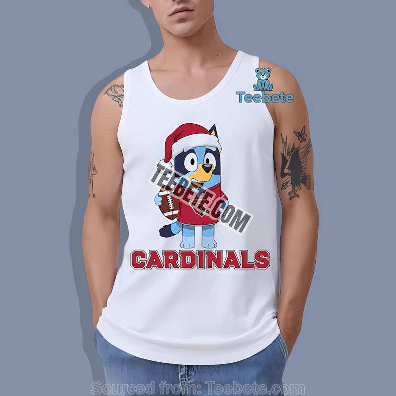 Arizona Cardinals Bluey Christmas Santa Hat Shirt