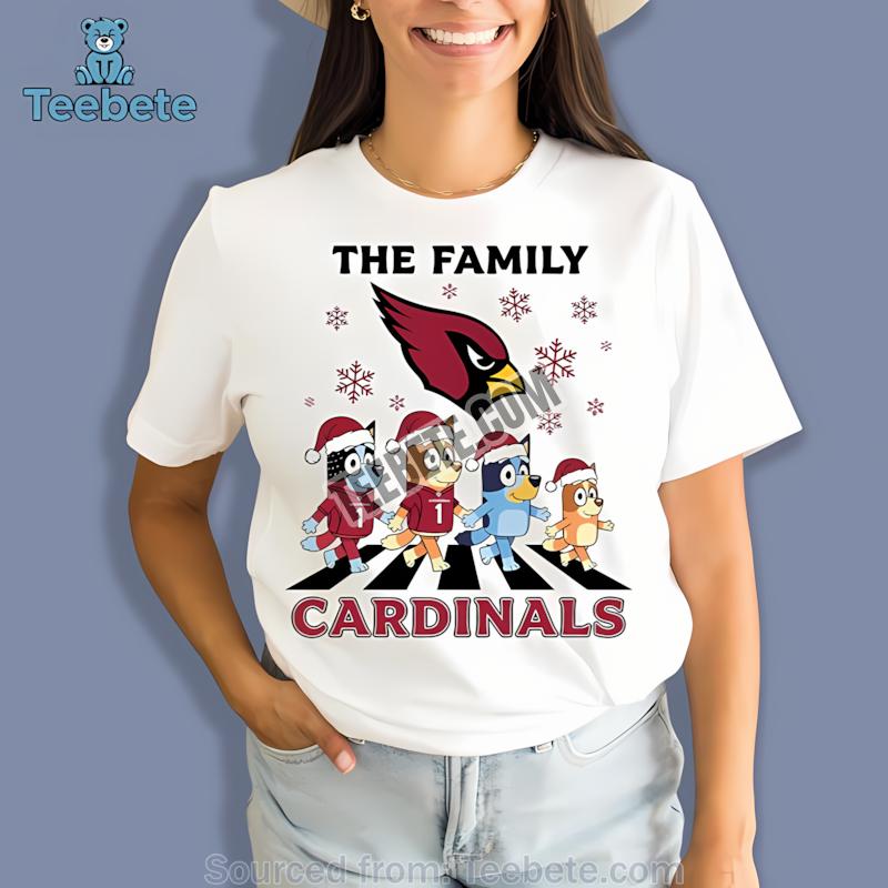 Arizona Cardinals Bluey Family Christmas Snowflake Shirt