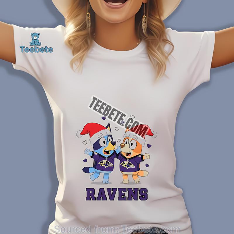 Baltimore Ravens Bluey And Bingo Christmas Dancing Shirt