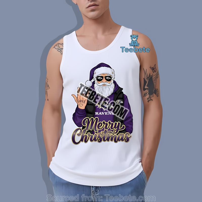 Baltimore Ravens Rock Santa Merry Christmas Shirt
