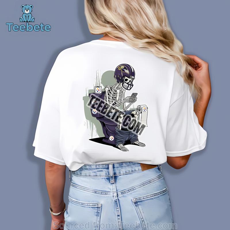 Baltimore Ravens Skeleton Toilet Steelers Rivalry Shirt