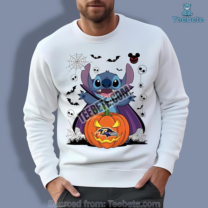 Baltimore Ravens Stitch Witch Halloween Long Sleeve Baltimore Ravens Stitch Witch Halloween Long Sleeve