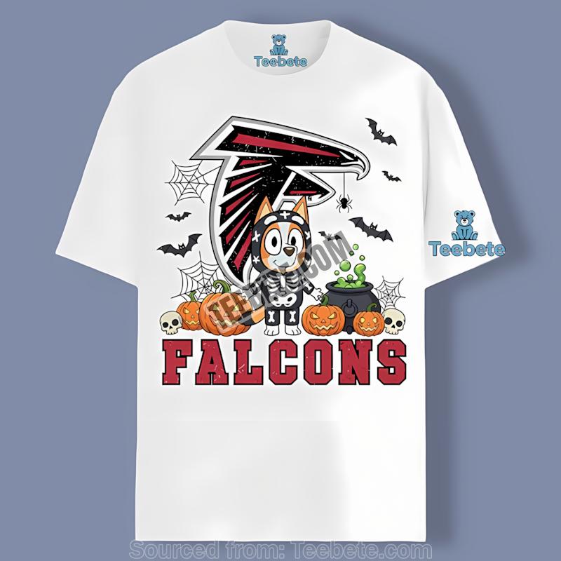 Bluey Bingo Holding Hands Atlanta Falcons Graphic Tshirt
