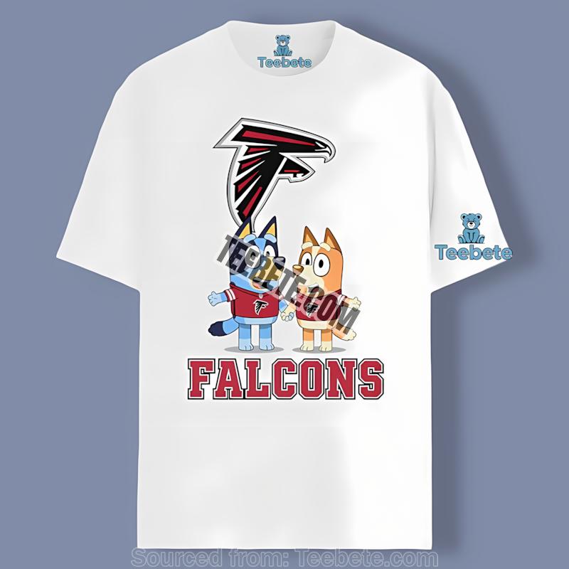 Bluey Bingo Skeleton Pumpkin Halloween Atlanta Falcons Tshirt
