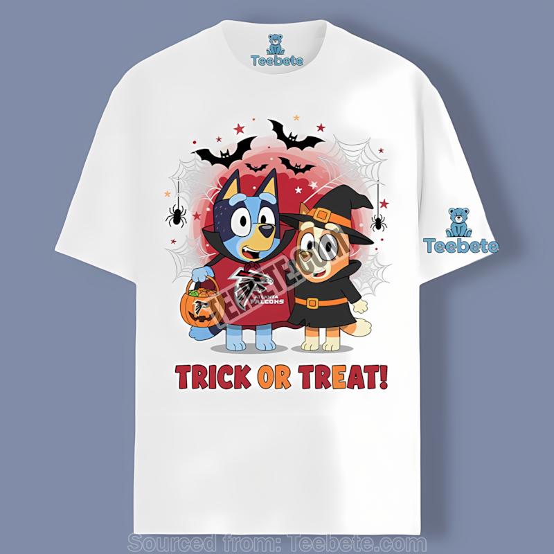 Bluey Bingo Trick Or Treat Halloween Atlanta Falcons Tshirt